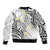 Plumeria With White Polynesian Tattoo Pattern Bomber Jacket