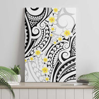 Plumeria With White Polynesian Tattoo Pattern Canvas Wall Art LT05 - Polynesian Pride