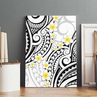 Plumeria With White Polynesian Tattoo Pattern Canvas Wall Art LT05 - Polynesian Pride