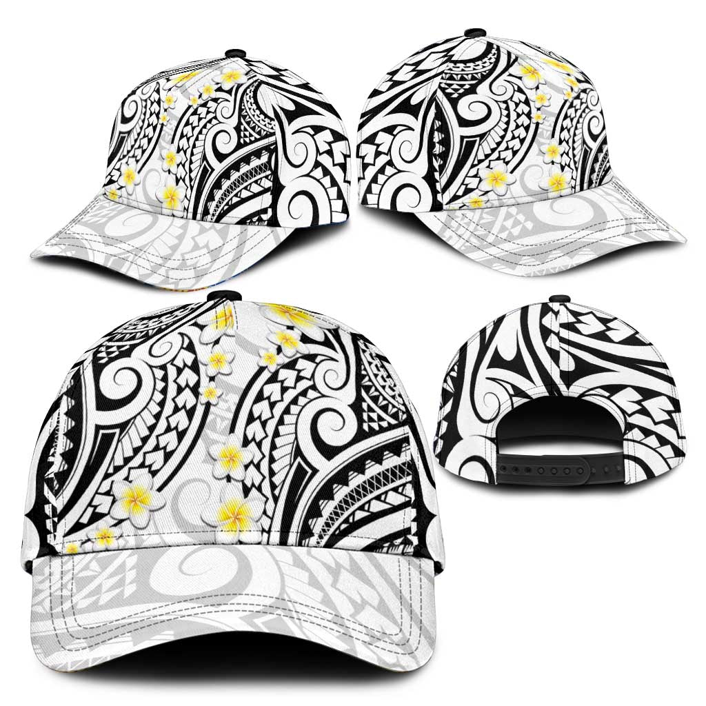Plumeria With White Polynesian Tattoo Pattern Classic Cap - Polynesian Pride
