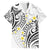 Plumeria With White Polynesian Tattoo Pattern Family Matching Off The Shoulder Long Sleeve Dress and Hawaiian Shirt