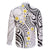 Plumeria With White Polynesian Tattoo Pattern Family Matching Off The Shoulder Long Sleeve Dress and Hawaiian Shirt