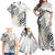 Plumeria With White Polynesian Tattoo Pattern Family Matching Off Shoulder Maxi Dress and Hawaiian Shirt