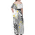 Plumeria With White Polynesian Tattoo Pattern Family Matching Off Shoulder Maxi Dress and Hawaiian Shirt