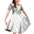 Plumeria With White Polynesian Tattoo Pattern Family Matching Off Shoulder Short Dress and Hawaiian Shirt