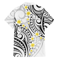 Plumeria With White Polynesian Tattoo Pattern Family Matching Puletasi and Hawaiian Shirt LT05 - Polynesian Pride