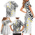 Plumeria With White Polynesian Tattoo Pattern Family Matching Short Sleeve Bodycon Dress and Hawaiian Shirt