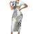 Plumeria With White Polynesian Tattoo Pattern Family Matching Short Sleeve Bodycon Dress and Hawaiian Shirt