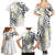 Plumeria With White Polynesian Tattoo Pattern Family Matching Summer Maxi Dress and Hawaiian Shirt