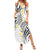 Plumeria With White Polynesian Tattoo Pattern Family Matching Summer Maxi Dress and Hawaiian Shirt