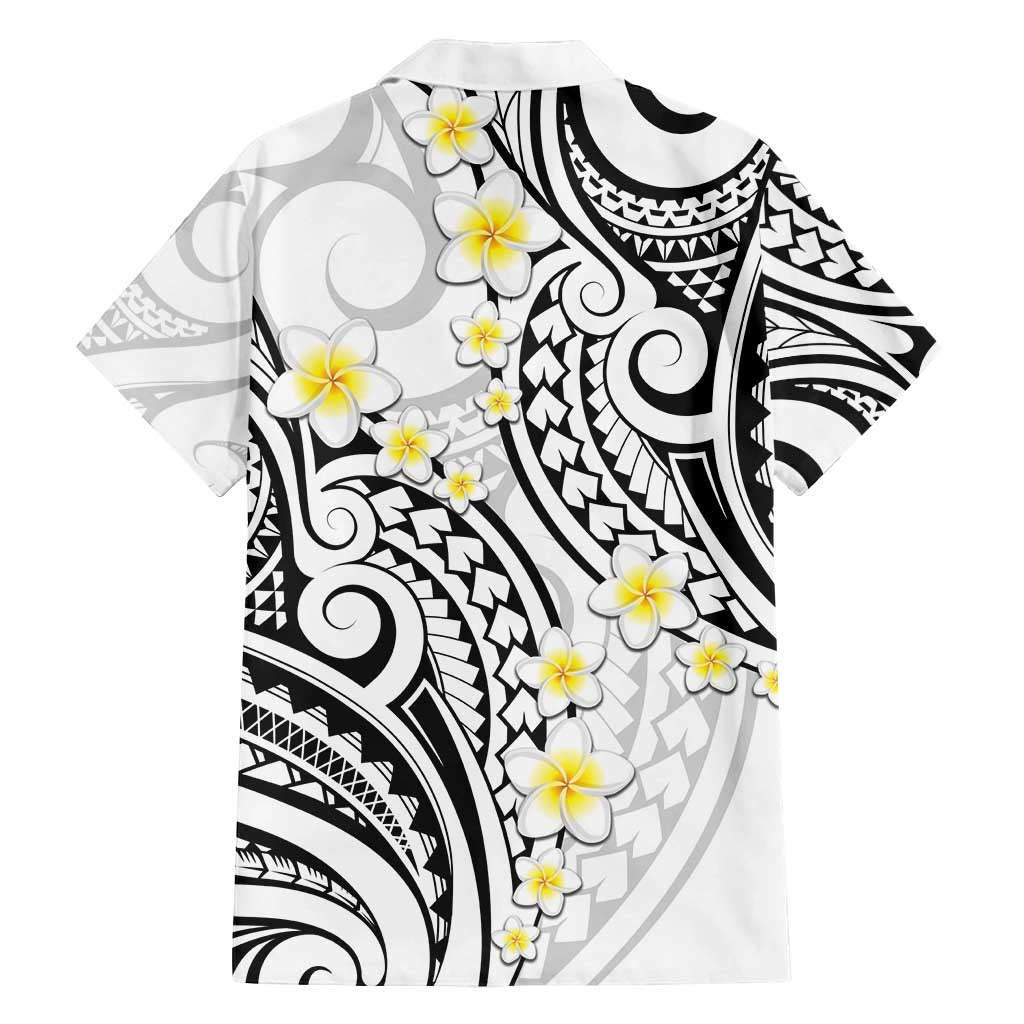 Plumeria With White Polynesian Tattoo Pattern Family Matching Tank Maxi Dress and Hawaiian Shirt LT05 - Polynesian Pride