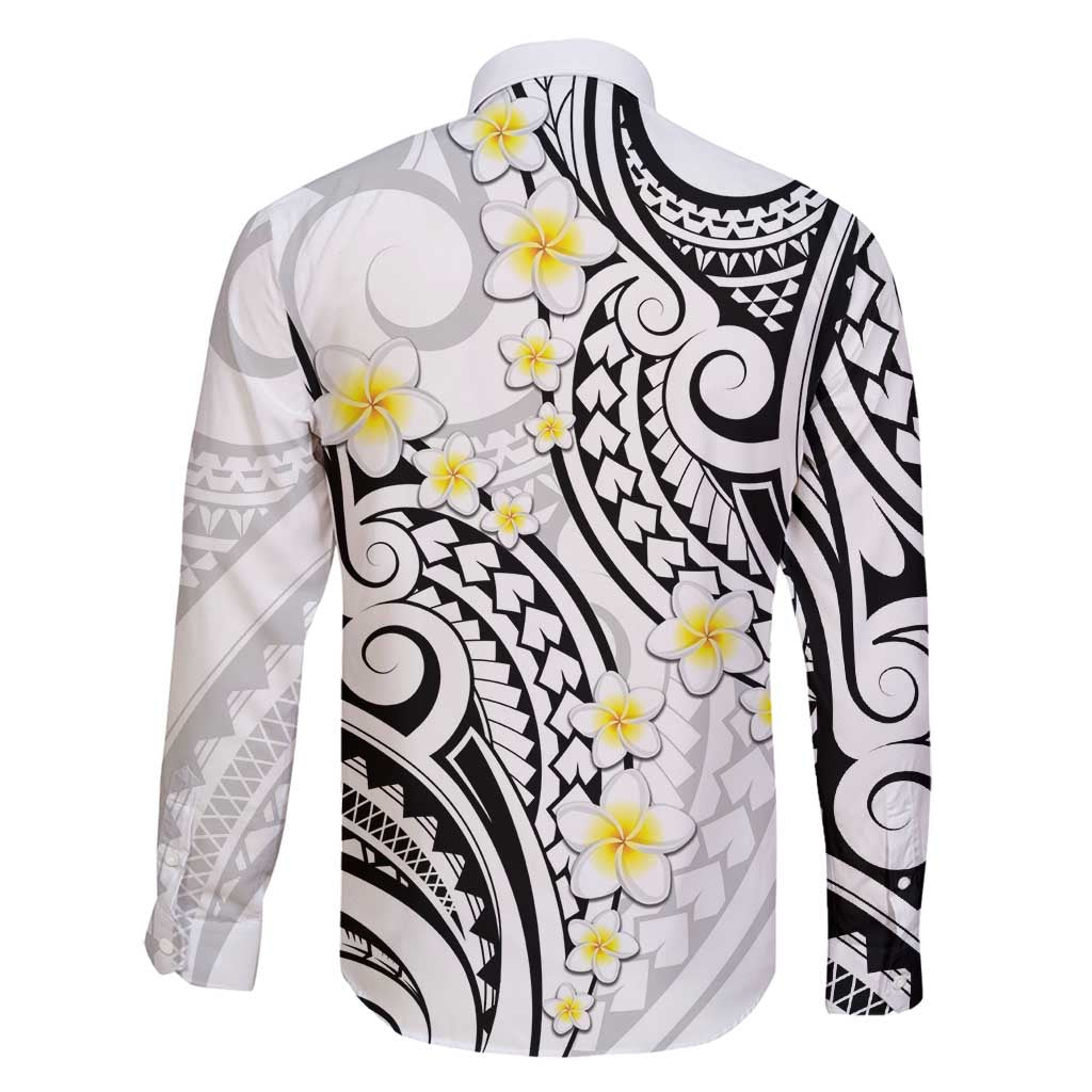 Plumeria With White Polynesian Tattoo Pattern Family Matching Tank Maxi Dress and Hawaiian Shirt LT05 - Polynesian Pride