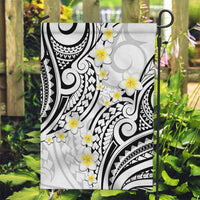 Plumeria With White Polynesian Tattoo Pattern Garden Flag LT05 Garden Flag White - Polynesian Pride