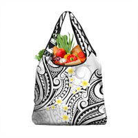Plumeria With White Polynesian Tattoo Pattern Grocery Bag LT05 1-pack One Size White - Polynesian Pride