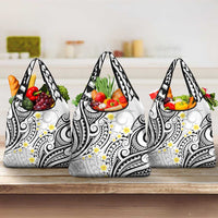 Plumeria With White Polynesian Tattoo Pattern Grocery Bag LT05 3-pack One Size White - Polynesian Pride