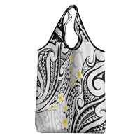 Plumeria With White Polynesian Tattoo Pattern Grocery Bag LT05 - Polynesian Pride
