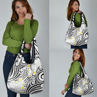 Plumeria With White Polynesian Tattoo Pattern Grocery Bag LT05 - Polynesian Pride