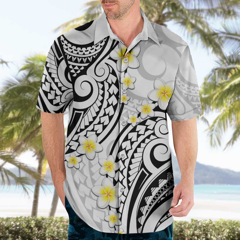 Plumeria With White Polynesian Tattoo Pattern Hawaiian Shirt LT05 - Polynesian Pride