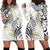 Plumeria With White Polynesian Tattoo Pattern Hoodie Dress