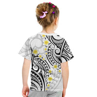 Plumeria With White Polynesian Tattoo Pattern Kid T Shirt