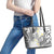 Plumeria With White Polynesian Tattoo Pattern Leather Tote Bag