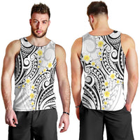 Plumeria With White Polynesian Tattoo Pattern Men Tank Top LT05 - Polynesian Pride
