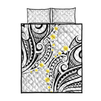 Plumeria With White Polynesian Tattoo Pattern Quilt Bed Set LT05 - Polynesian Pride