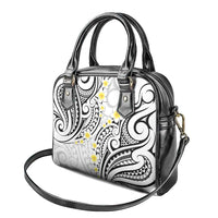 Plumeria With White Polynesian Tattoo Pattern Shoulder Handbag
