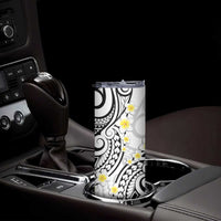 Plumeria With White Polynesian Tattoo Pattern Skinny Tumbler LT05 - Polynesian Pride