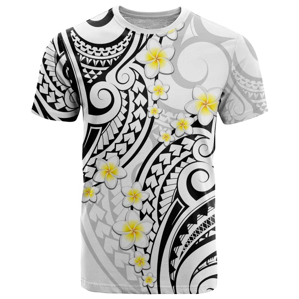 Plumeria With White Polynesian Tattoo Pattern T Shirt