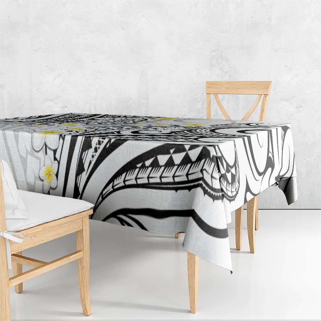 Plumeria With White Polynesian Tattoo Pattern Tablecloth LT05 - Polynesian Pride