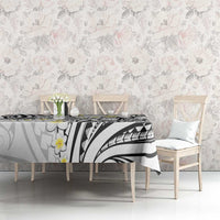 Plumeria With White Polynesian Tattoo Pattern Tablecloth LT05 - Polynesian Pride