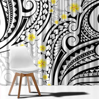Plumeria With White Polynesian Tattoo Pattern Window Curtain LT05 - Polynesian Pride