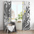 Plumeria With White Polynesian Tattoo Pattern Window Curtain