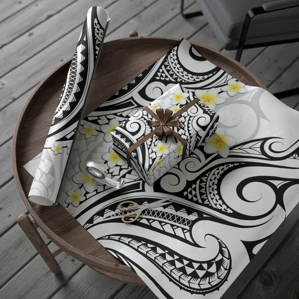Plumeria With White Polynesian Tattoo Pattern Wrapping Paper LT05 - Polynesian Pride
