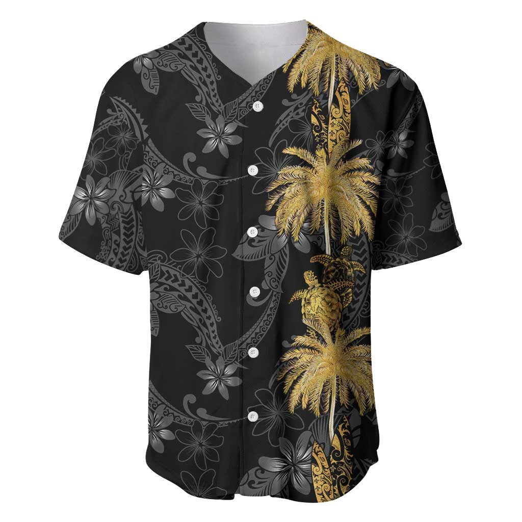 Hawaiian Honu And Surfboards Baseball Jersey Gold Style - Polynesian Pride
