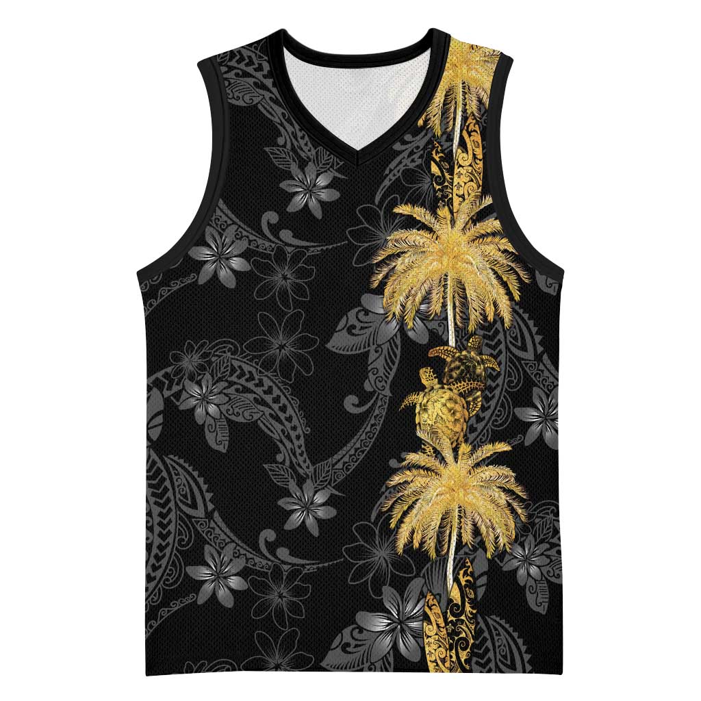 Hawaiian Honu And Surfboards Basketball Jersey Gold Style - Polynesian Pride
