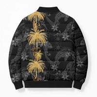 Hawaiian Honu And Surfboards Bomber Puffer Jacket Gold Style - Polynesian Pride
