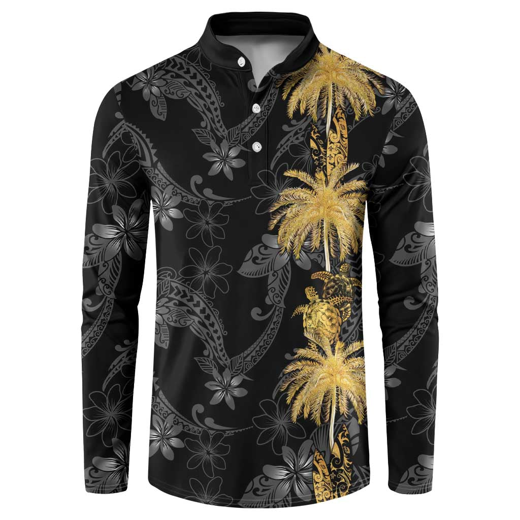 Hawaiian Honu And Surfboards Button Sweatshirt Gold Style LT05 Gold - Polynesian Pride