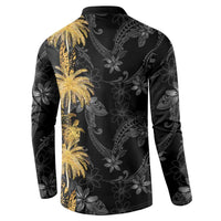 Hawaiian Honu And Surfboards Button Sweatshirt Gold Style LT05 - Polynesian Pride