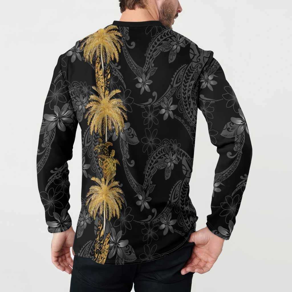 Hawaiian Honu And Surfboards Button Sweatshirt Gold Style LT05 - Polynesian Pride