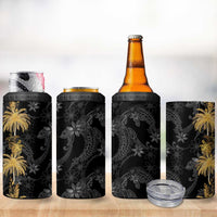 Hawaiian Honu And Surfboards 4 in 1 Can Cooler Tumbler Gold Style - Polynesian Pride