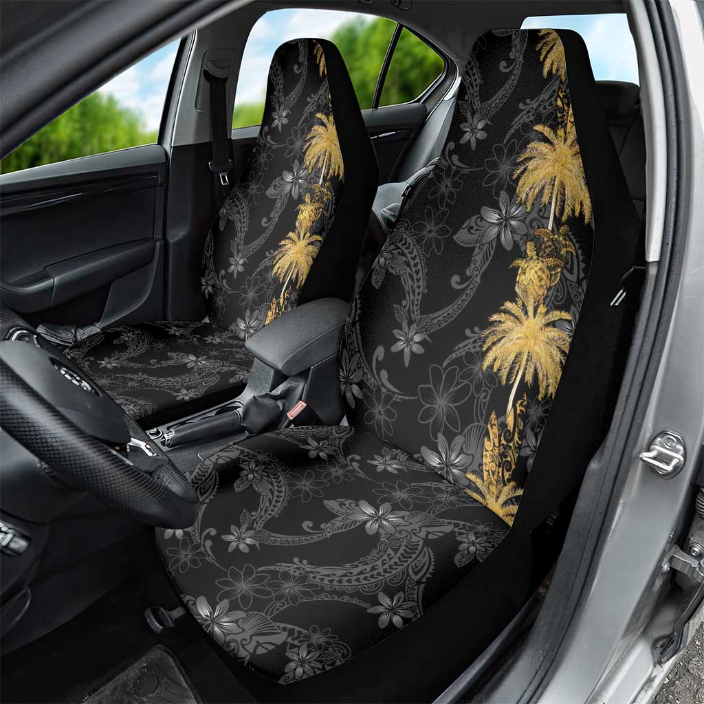 Hawaiian Honu And Surfboards Car Seat Cover Gold Style - Polynesian Pride