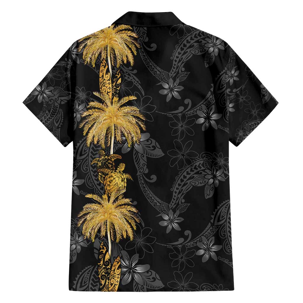 Hawaiian Honu And Surfboards Family Matching Off Shoulder Maxi Dress and Hawaiian Shirt Gold Style - Polynesian Pride