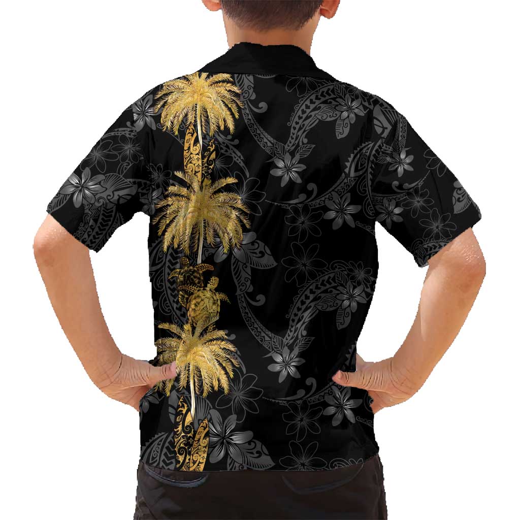 Hawaiian Honu And Surfboards Family Matching Off Shoulder Short Dress and Hawaiian Shirt Gold Style - Polynesian Pride