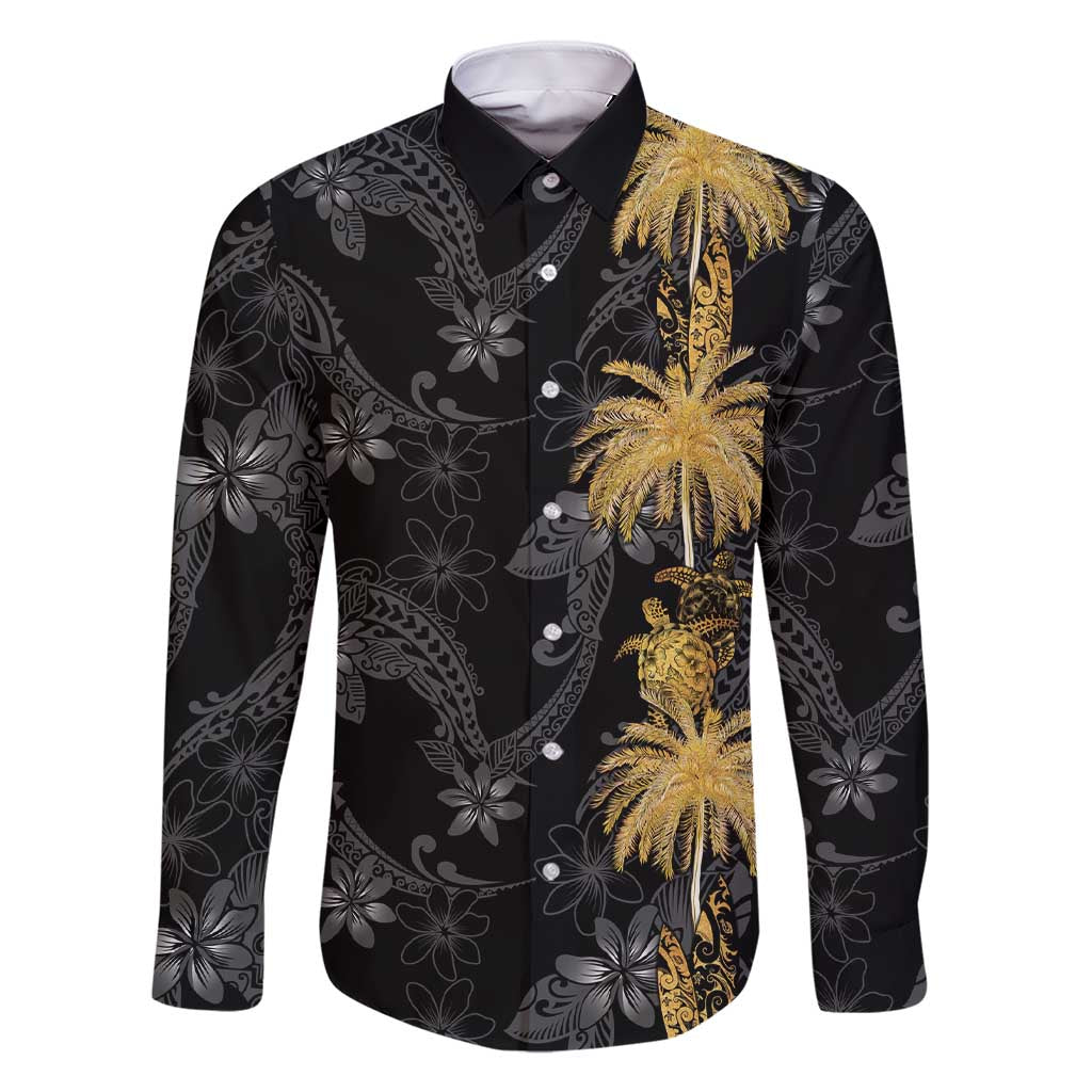 Hawaiian Honu And Surfboards Family Matching Short Sleeve Bodycon Dress and Hawaiian Shirt Gold Style - Polynesian Pride