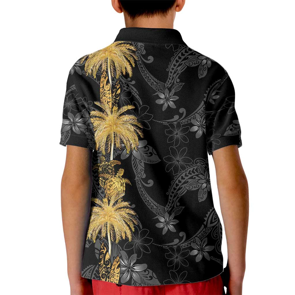 Hawaiian Honu And Surfboards Kid Polo Shirt Gold Style - Polynesian Pride