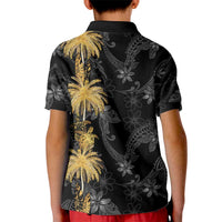 Hawaiian Honu And Surfboards Kid Polo Shirt Gold Style - Polynesian Pride