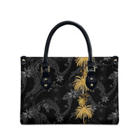 Hawaiian Honu And Surfboards Leather Bag Gold Style - Polynesian Pride