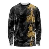 Hawaiian Honu And Surfboards Long Sleeve Shirt Gold Style LT05 Unisex Gold - Polynesian Pride